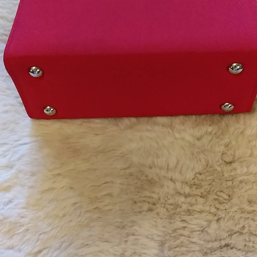 kate spade Red Mini Tote with Black & White Checked Lining